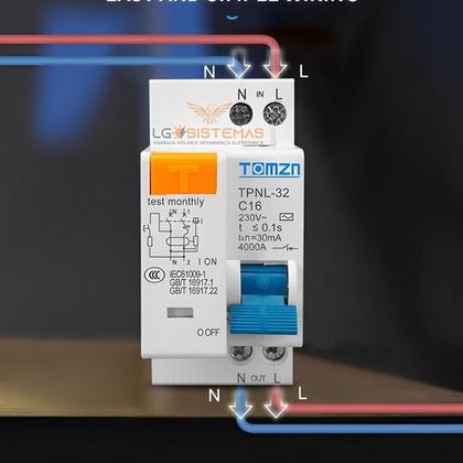 Imagem de Disjuntor Diferencial Residual Ddr Dr Bipolar 25a 1p+1n
