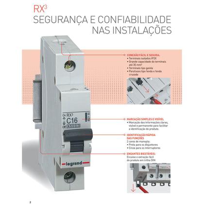 Imagem de Disjuntor DIN 20A Tripolar Trifásico Curva C 3000A Pial Legrand RX3 419318