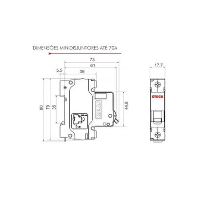 Imagem de Disjuntor Din Steck 1X40A Curva C