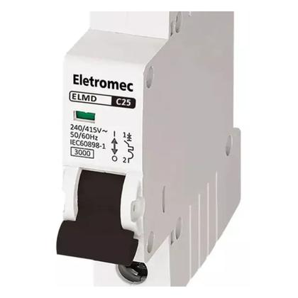 Imagem de Disjuntor din unipolar monopolar eaton eletromec 1p 25a elmd-1c25