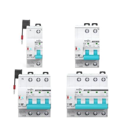 Imagem de Disjuntor Inteligente DIN Rail Tuya WIFI Com Temporizador Controle Remoto APP Interruptor Automático