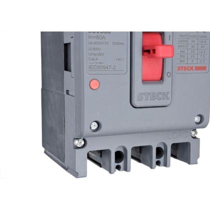 Imagem de Disjuntor Steck Caixa Moldada Asgard Tripolar - S100 - 80A.