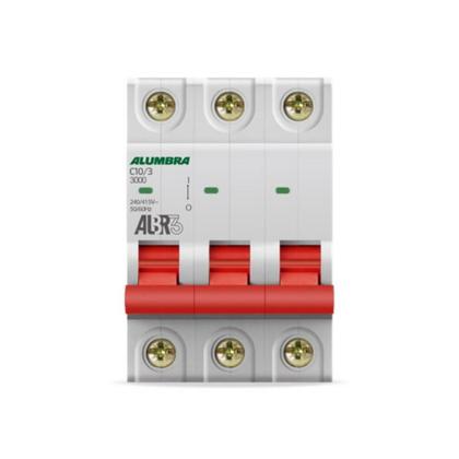 Imagem de Disjuntor Tripolar 3X10A Curva C Mini Din Alumbra