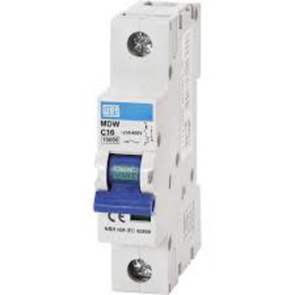 Imagem de Disjuntor unipolar 16a curva c mini din c16 mdwp weg