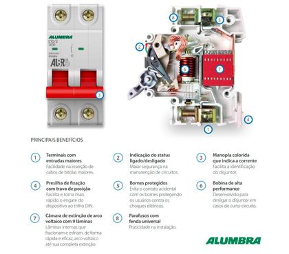 Imagem de Disjuntor Unipolar 1P 16A Curva C ALBR3 Alumbra