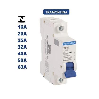 Imagem de Disjuntor Unipolar Curva C 10a Até 63a Tramontina C/ Inmetro