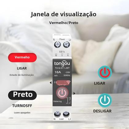 Imagem de Disjuntor WiFi Inteligente 1P 63A - Controle Remoto via Tuya Smart App