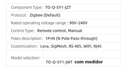 Imagem de Disjuntor Zigbee 16a Monitor Energia Alexa Google Home Tuya