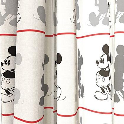 Imagem de Disney Mickey Mouse Jersey White 4 Piece 84" Curtain/Drapes Set (2 Painéis, 2 Tiebacks)