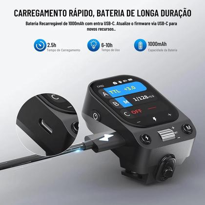 Imagem de Disparador Flash Neewer QZ-C TTL Touch para Câmeras Cano