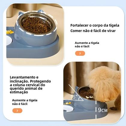 Imagem de Dispensador de Água e Ração 2 em 1 para Cães e Gatos - Alimentador Automático