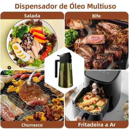 Imagem de Dispensador De Azeite E Vinagre 2 Em 1, Recipiente De Molho Para Churrasco Em Plástico Com Bico