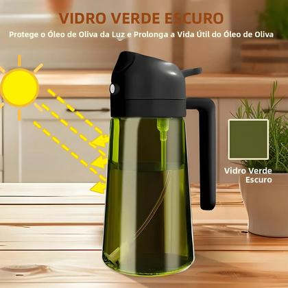 Imagem de Dispensador De Azeite E Vinagre 2 Em 1, Recipiente De Molho Para Churrasco Em Plástico Com Bico