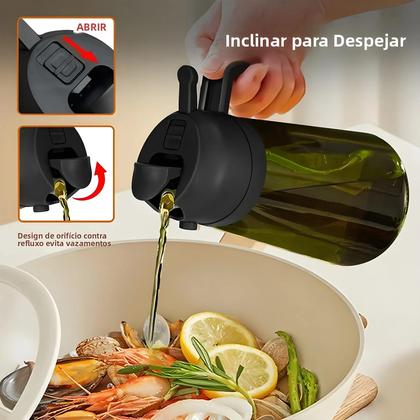 Imagem de Dispensador De Azeite E Vinagre 2 Em 1, Recipiente De Molho Para Churrasco Em Plástico Com Bico