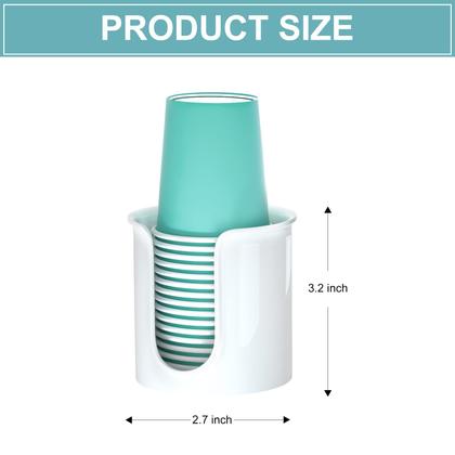 Imagem de Dispensador de copos de banheiro BYAWAY, bancada de 3 onças, pacote com 2 unidades, branco