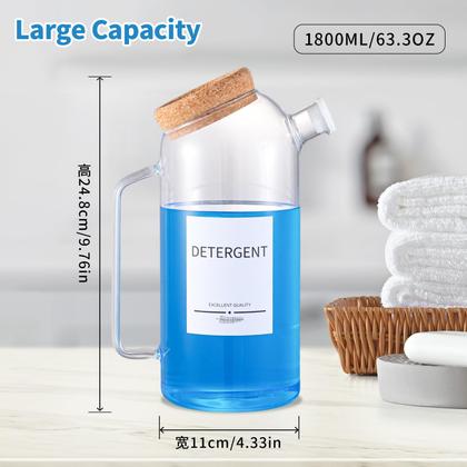 Imagem de Dispensador de detergente para roupa Mithrgrous Recipiente de vidro de 1800 ml