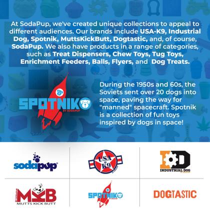 Imagem de Dispensador de guloseimas para cães e brinquedos para mastigar SodaPup Spotnik Flying Saucer
