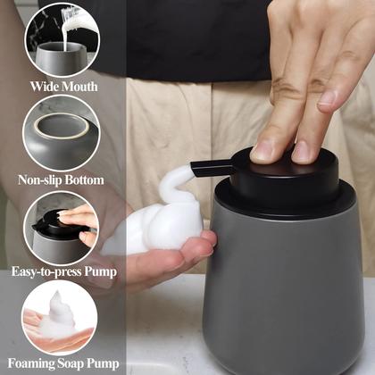 Imagem de Dispensador de sabão em espuma BosilunLife Grey Ceramic 350ml