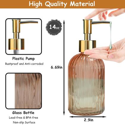 Imagem de Dispensador de sabão YYTSGG Glass com bomba de plástico dourado 400 mL, 2 unidades