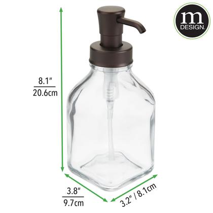 Imagem de Dispensador de sabonete líquido mDesign Square Glass 400mL, pacote com 2