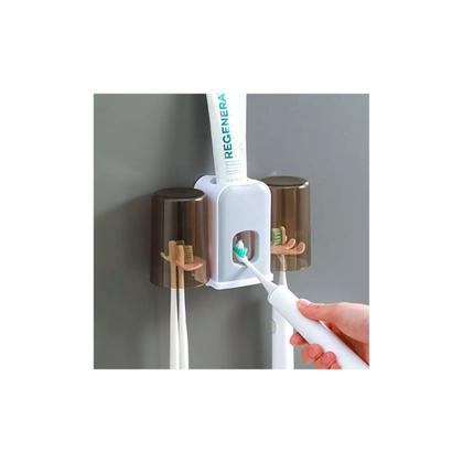 Imagem de Dispenser Aplicador de Pasta Dente com Suporte e Copo para Escova de dente