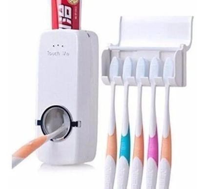 Imagem de Dispenser Automático Para Pasta De Dentes com Suporte Para Escovas