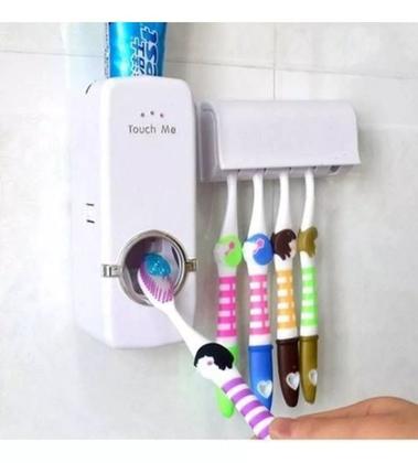 Imagem de Dispenser Automático Para Pasta De Dentes com Suporte Para Escovas