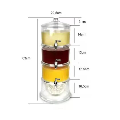 Imagem de Dispenser de Bebidas 3 Em 1 Acrílica 10,5 Litros Suco Água