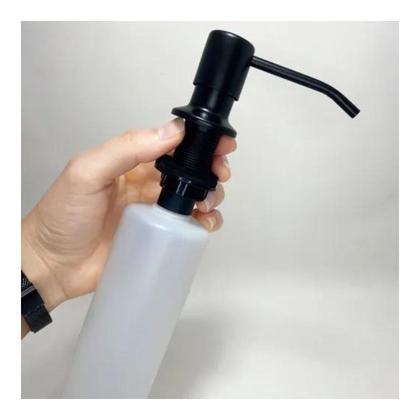 Imagem de Dispenser de detergente preto bancada 500ml inox fosco black