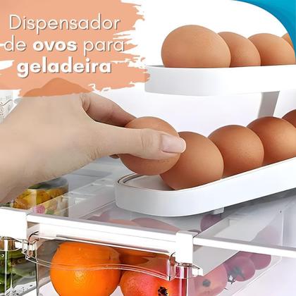Imagem de Dispenser de Ovos Rolantes Para Geladeira Armazena e Organiza Ovos de Forma Eficiente Ideal Para Casa