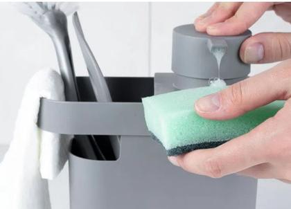 Imagem de Dispenser Detergente Organizador Pia Trium 650 ml Branco Ou DT550