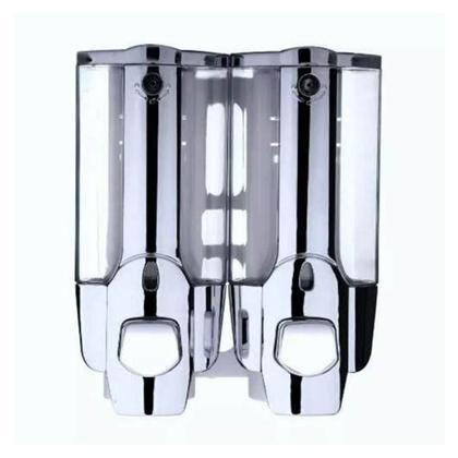 Imagem de Dispenser Duplo Kit 12 Unidades Sabonete Liquido Shampoo Alcool em Gel Banheiro Casa Hotel Restaurante Shopping Eficiente Resistente Multiuso