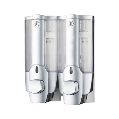 Imagem de Dispenser Duplo Shampoo Sabonete Liquido Kit 10 Unidades Banheiro Hotel Casa Shopping Restaurante