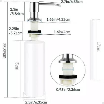 Imagem de Dispenser Embutir Detergente Sabão Líquido Cozinha Banheiro 350ml