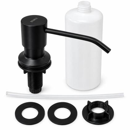 Imagem de Dispenser Embutir Pia Inox 304 Preto Fosco 500ml Abastecimento Superior Furo 2,5 a 3,8 cm