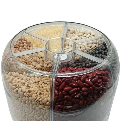 Imagem de Dispenser Giratório de Alimentos Grãos e Cereais com 6 Divisões