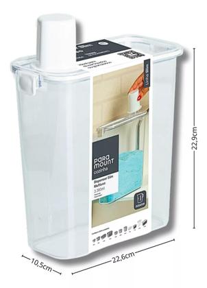 Imagem de Dispenser Lavanderia Sabao Amaciante Slim Multiuso 3390ml Branco Paramount