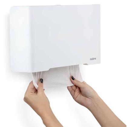 Imagem de Dispenser papel toalha interfolhas (frente inox) BRANCO - Select - Nobre