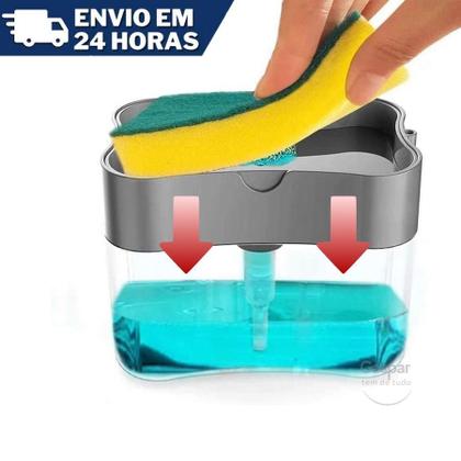 Imagem de Dispenser Para Sabão E Bucha 2X1 Cor Cinza