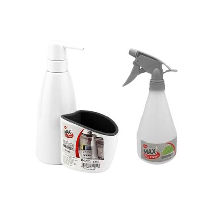 Dispenser Para Sabonete Liquido Manual + Borrifador Alcool - Clink Imagem de Dispenser Para Sabonete Liquido Manual + Borrifador Alcool
