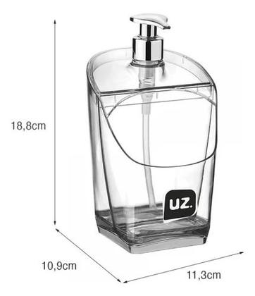 Imagem de Dispenser / Porta Detergente E Esponja 18cm Transparente Transparente