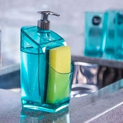 Imagem de Dispenser / Porta Detergente E Esponja 18cm Transparente Transparente