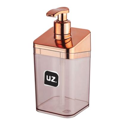 Imagem de Dispenser Porta Sabonete Líquido Slim Translúcido Metalizado Rose Gold UZ545-ROSE