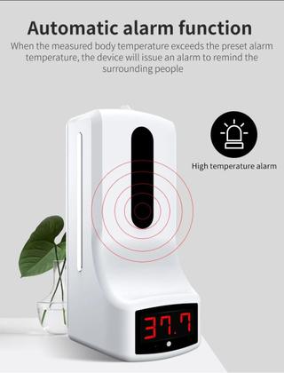 Dispenser Sabonete Líquido Detergente Álcool Gel Automático Elétrico Com Medidor De Temperatura 1000ml - LUATEK Imagem de Dispenser Sabonete Líquido Detergente Álcool Gel Automático Elétrico Com Medidor De Temperatura 1000ml