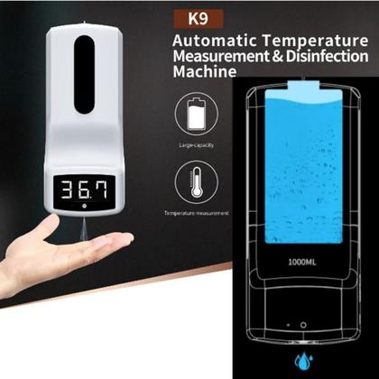 Dispenser Sabonete Líquido Detergente Álcool Gel Automático Elétrico Com Medidor De Temperatura 1000ml - LUATEK Imagem de Dispenser Sabonete Líquido Detergente Álcool Gel Automático Elétrico Com Medidor De Temperatura 1000ml