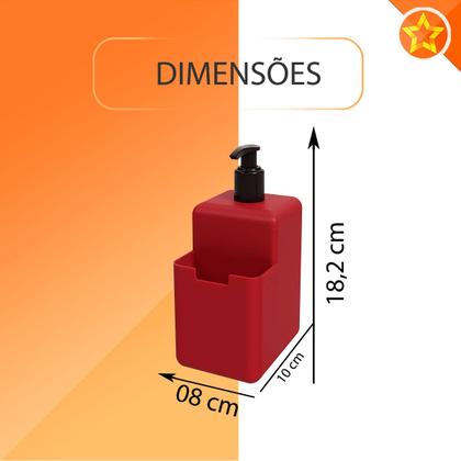 Imagem de Dispenser Single Coza 500ml Detergente Esponja Suporte Cores