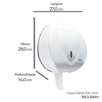 Imagem de Dispenser Suporte Porta Papel Higiênico Rolão Velox Premisse
