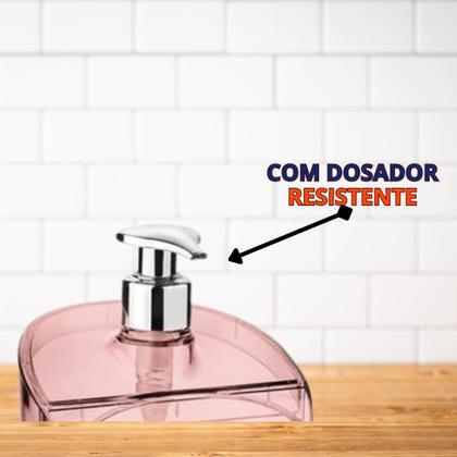 Imagem de Dispenser Translucido 500ml Detergente Com Porta Espoja Para Pia, Balcão Premium