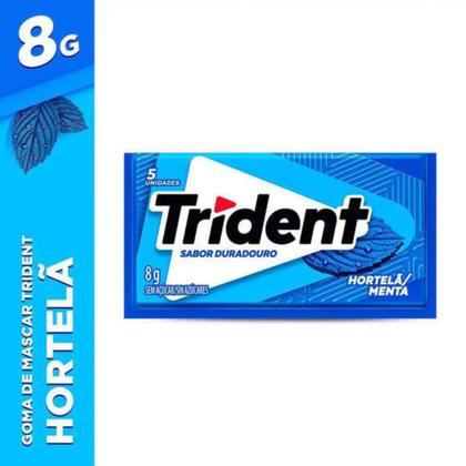 Imagem de Display 168g (Com 21un) Chiclete De Hortelã Trident 5un De 8g