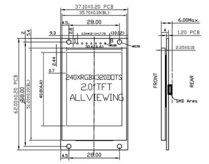 Imagem de Display 2.0 Polegadas 240x320 Spi Lcd St7789 Arduino Esp32